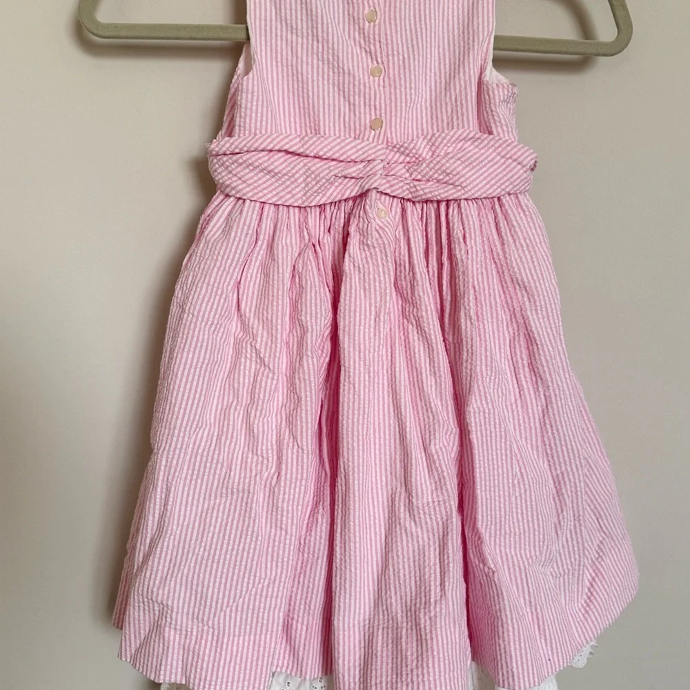 Ralph Lauren Girls Pink Seersucker Dress Size 4T